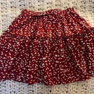 Red Floral Women's Skirt